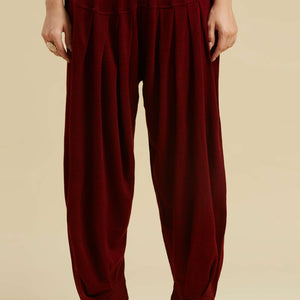 Chikoo Woven Woolen Straight Top Bottom Set