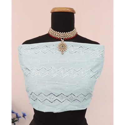 Maroon Sequins Embroidered Chiffon Saree