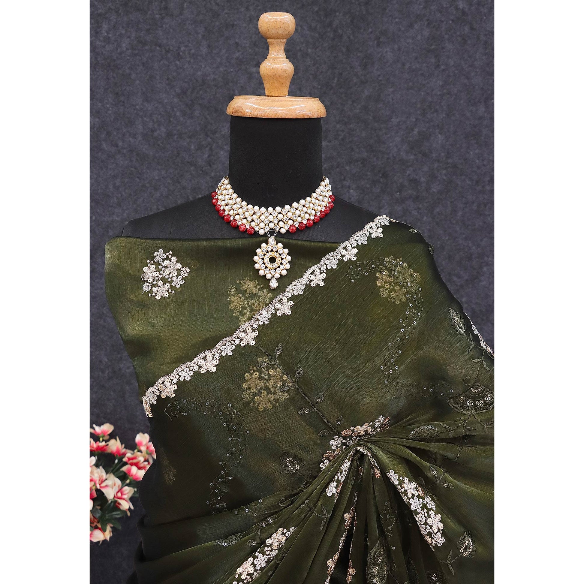green-sequins-embroidered-chiffon-saree-7