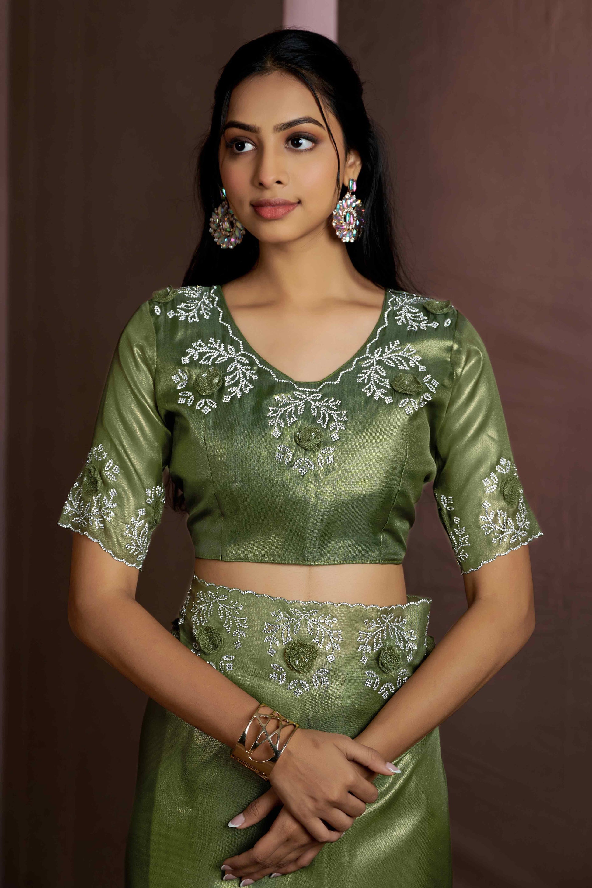 green-floral-sequins-with-zarkan-work-organza-saree-1