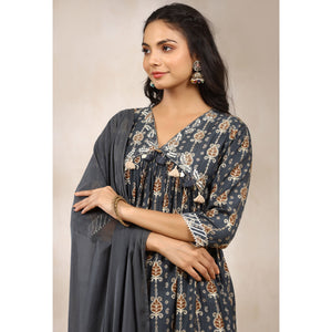navy-blue-floral-printed-muslin-anarkali-suit