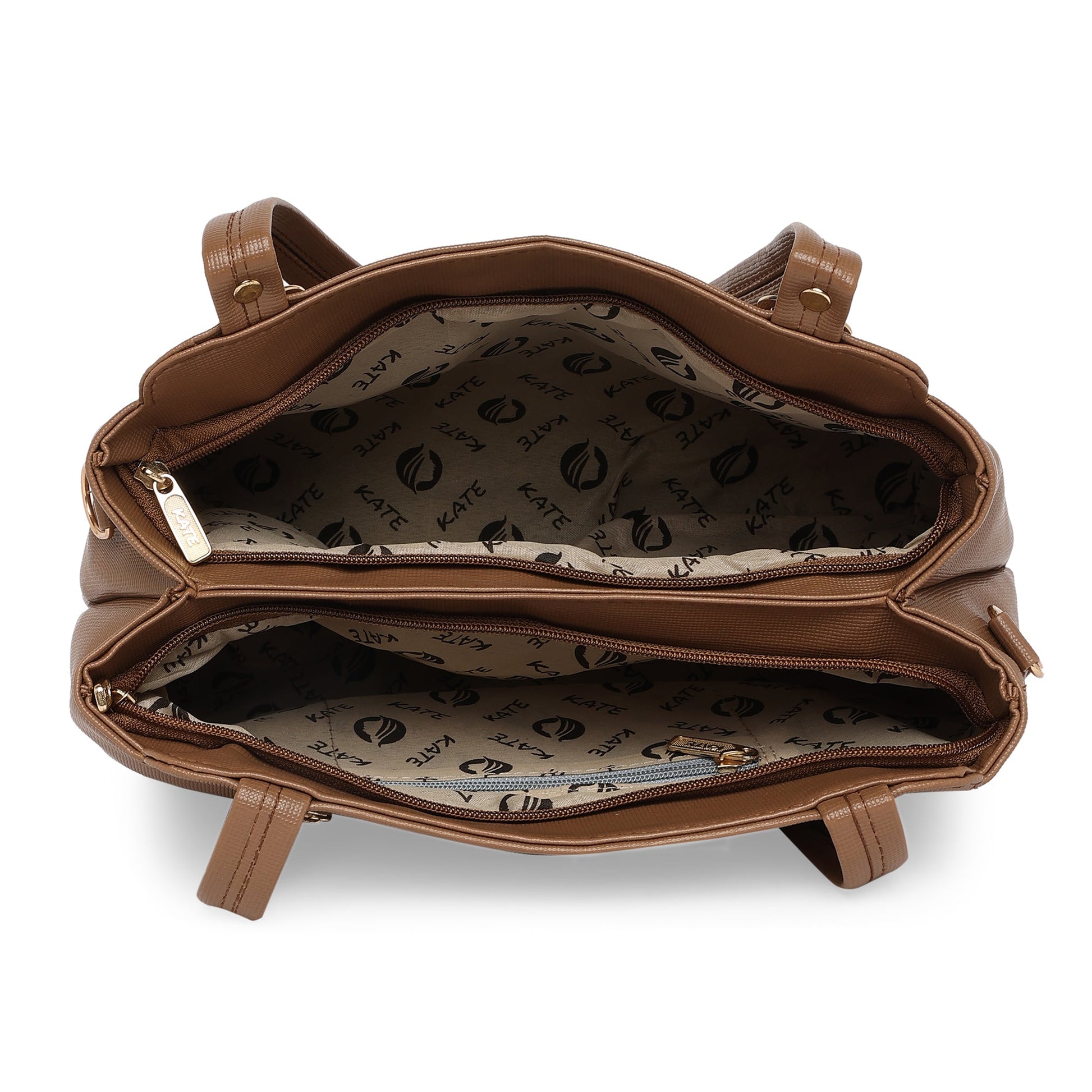 Brown Women Vegan Leather Handbag With Belt