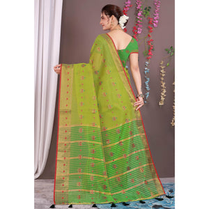 yellow-floral-woven-cotton-silk-saree-with-tassels-10