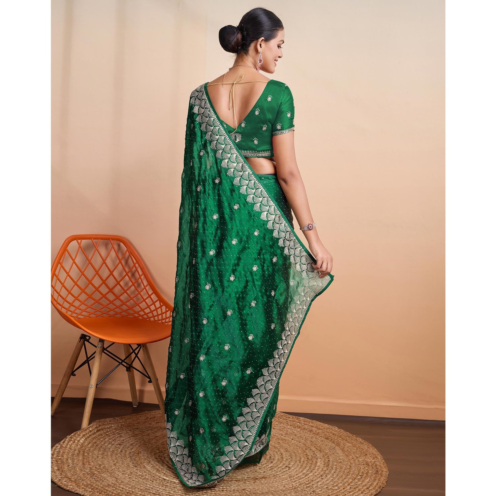 green-embroidered-tussar-silk-saree