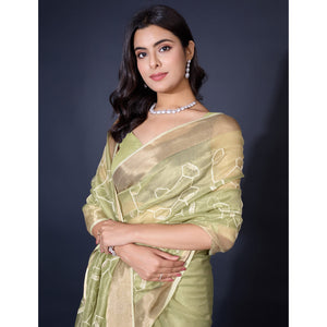 green-sequins-embroidered-cotton-silk-saree