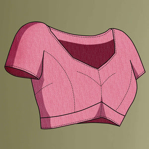 Brown Solid With Zari Embroidered Georgette Saree