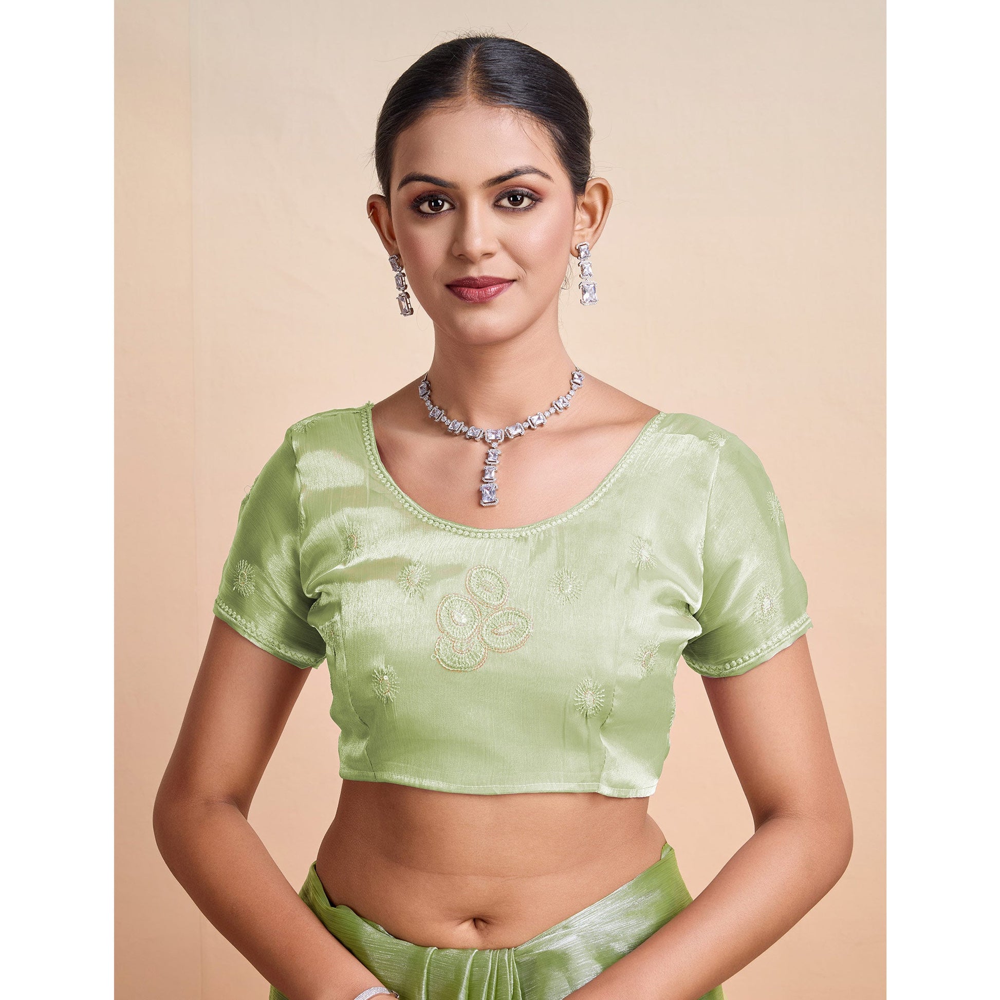 green-sequins-embroidered-organza-saree-3