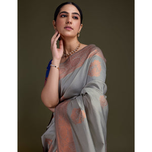 grey-floral-woven-banarasi-silk-saree-3