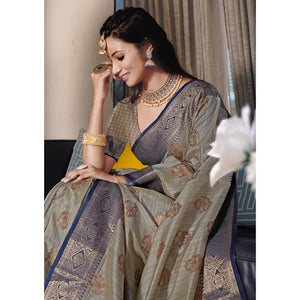 grey-floral-woven-cotton-blend-saree