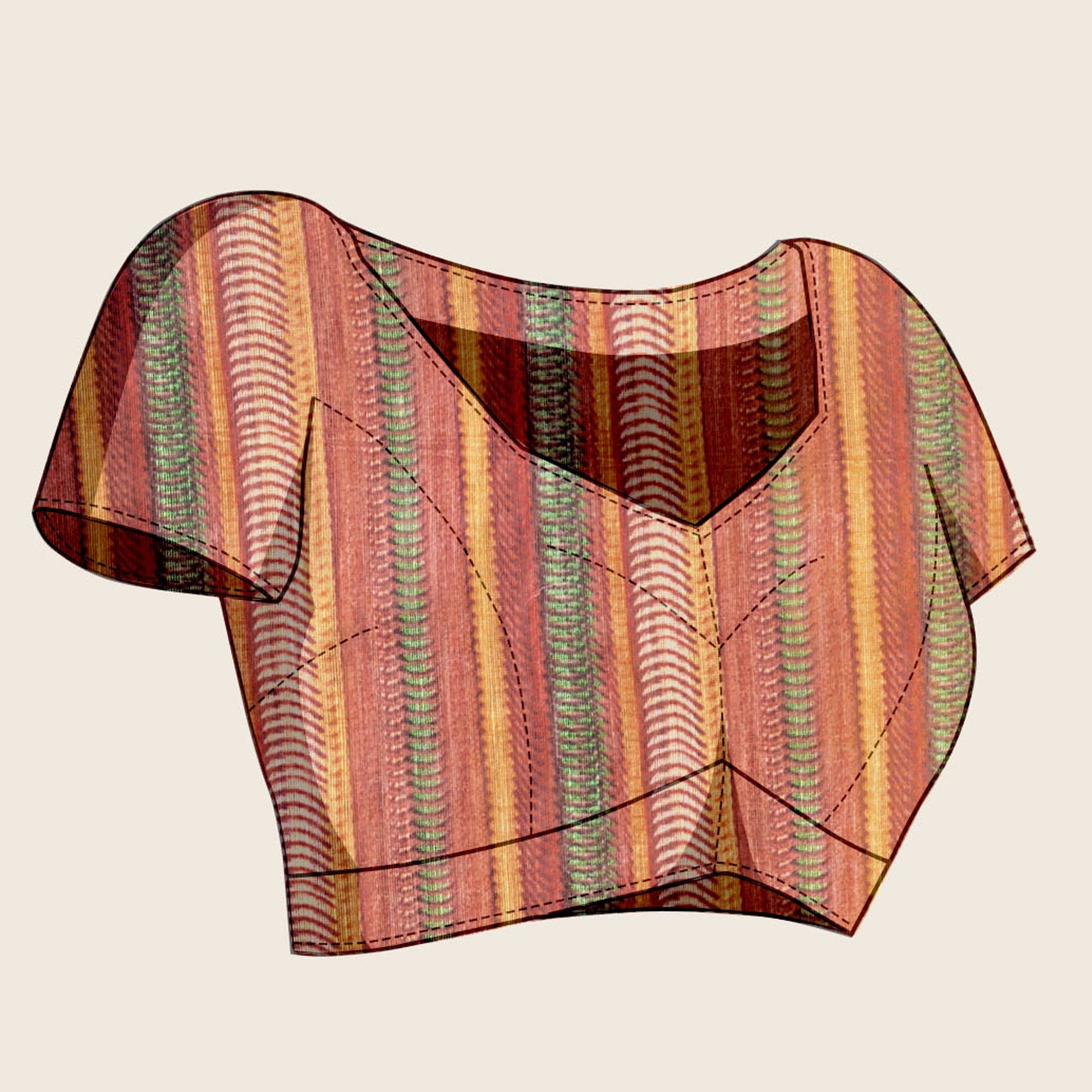 Brown Digital Printed Cotton Silk Saree With Border