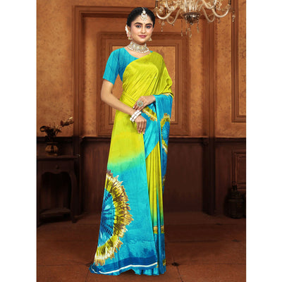 green-turquoise-printed-crepe-silk-saree