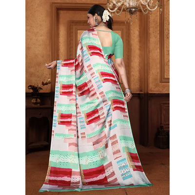 Multicolor Digital Printed Georgette Saree