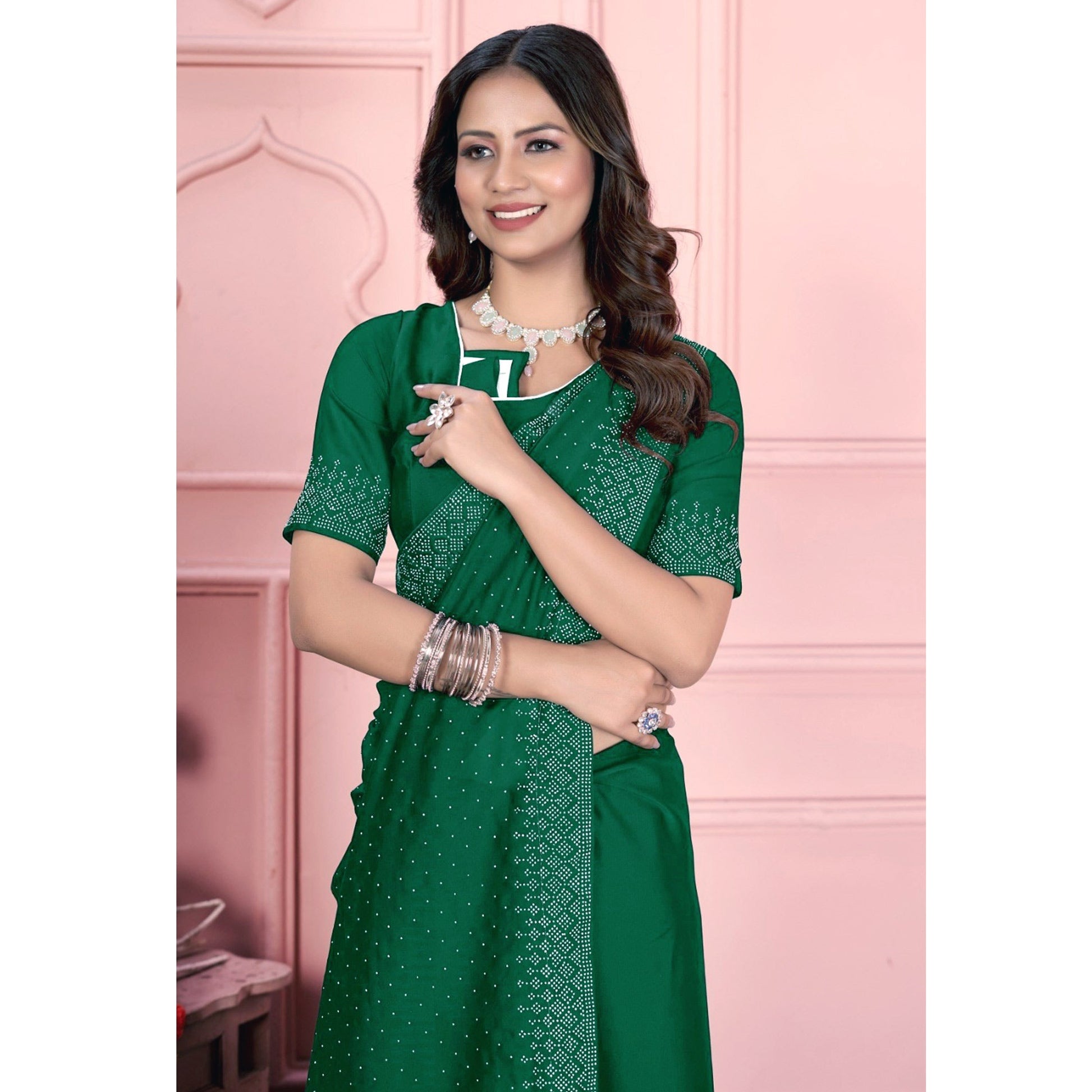 green-swarovski-work-satin-saree