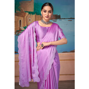 Mauve Swarovski Work Satin Saree