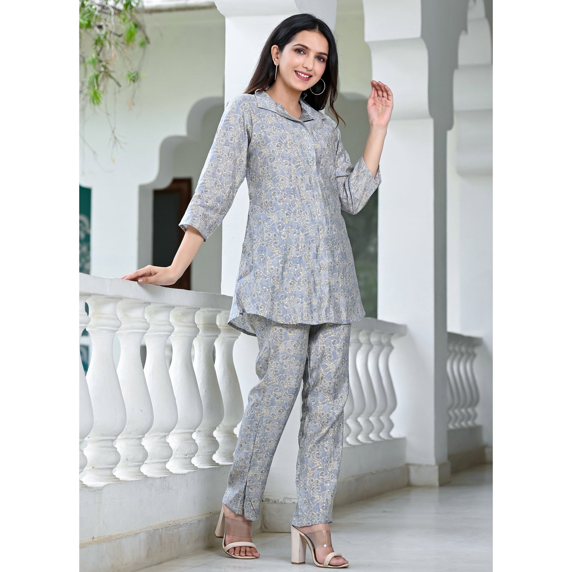 grey-floral-printed-chanderi-co-ord-set