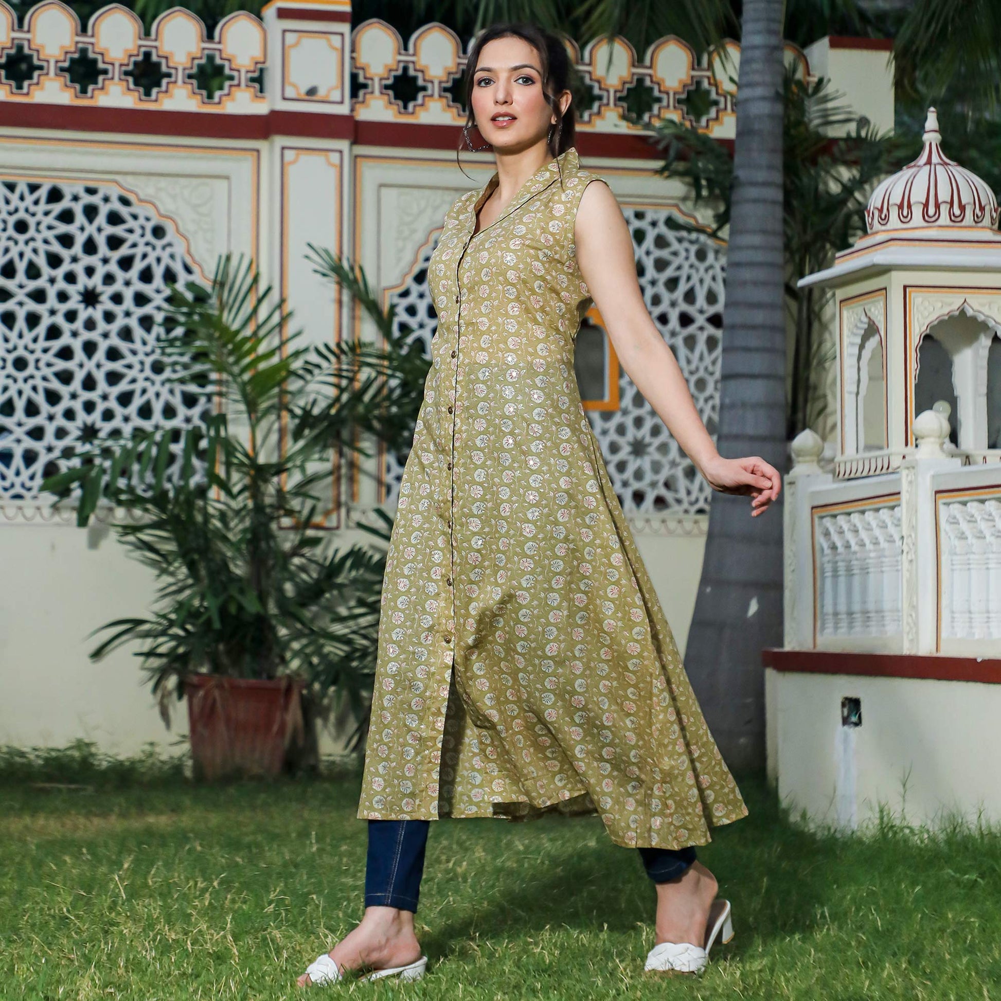 green-floral-foil-printed-pure-cotton-dress