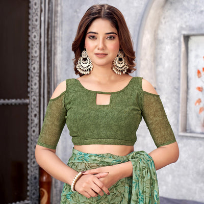 green-floral-printed-georgette-saree-16