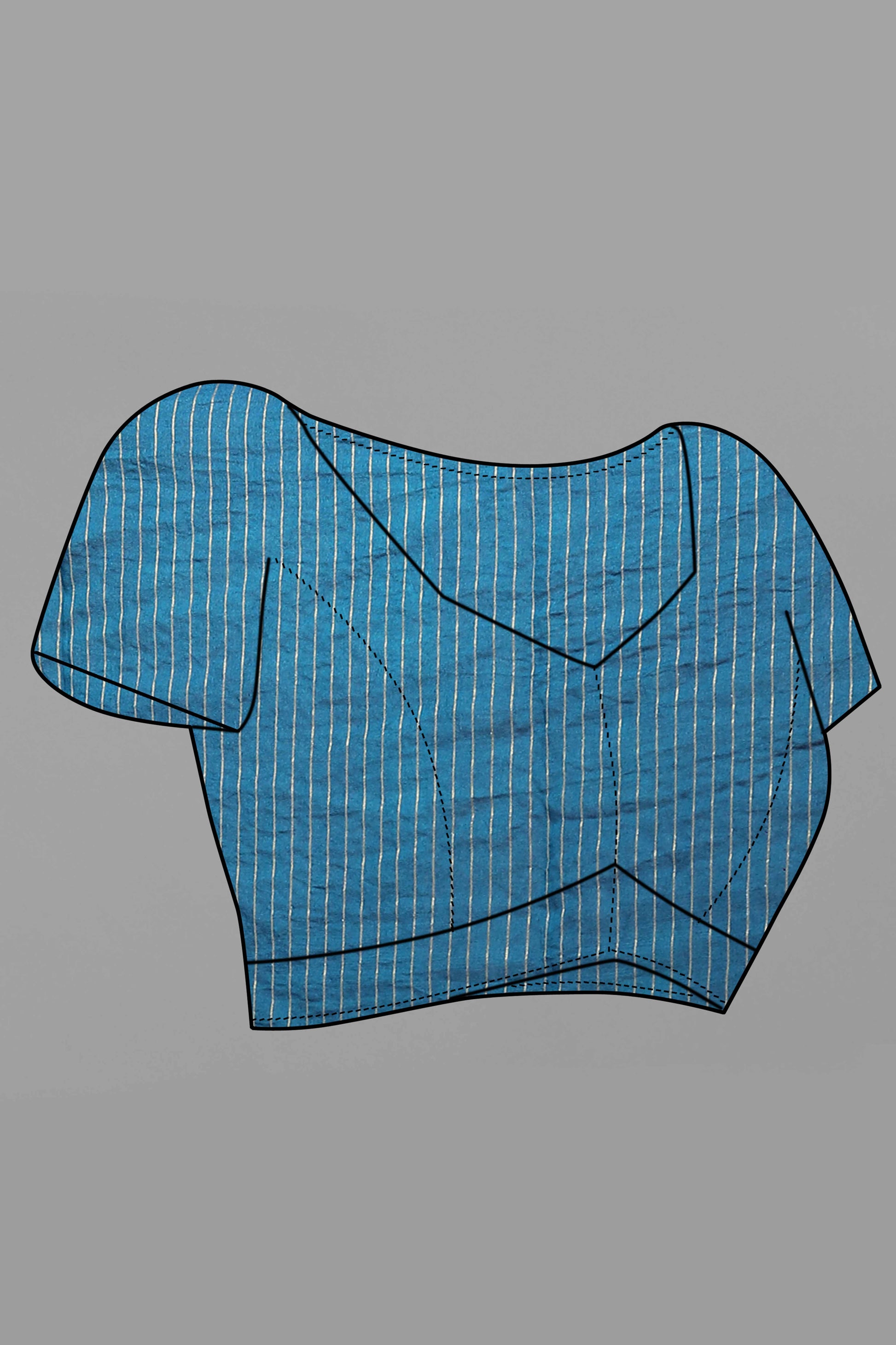 Morpich Blue Floral Printed Chanderi Cotton Silk Lagdi patta Saree