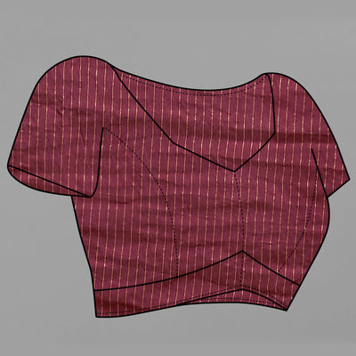 Maroon Floral Printed Chanderi Cotton Silk Lagdi patta Saree