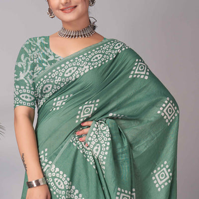 green-batik-printed-chanderi-cotton-silk-saree