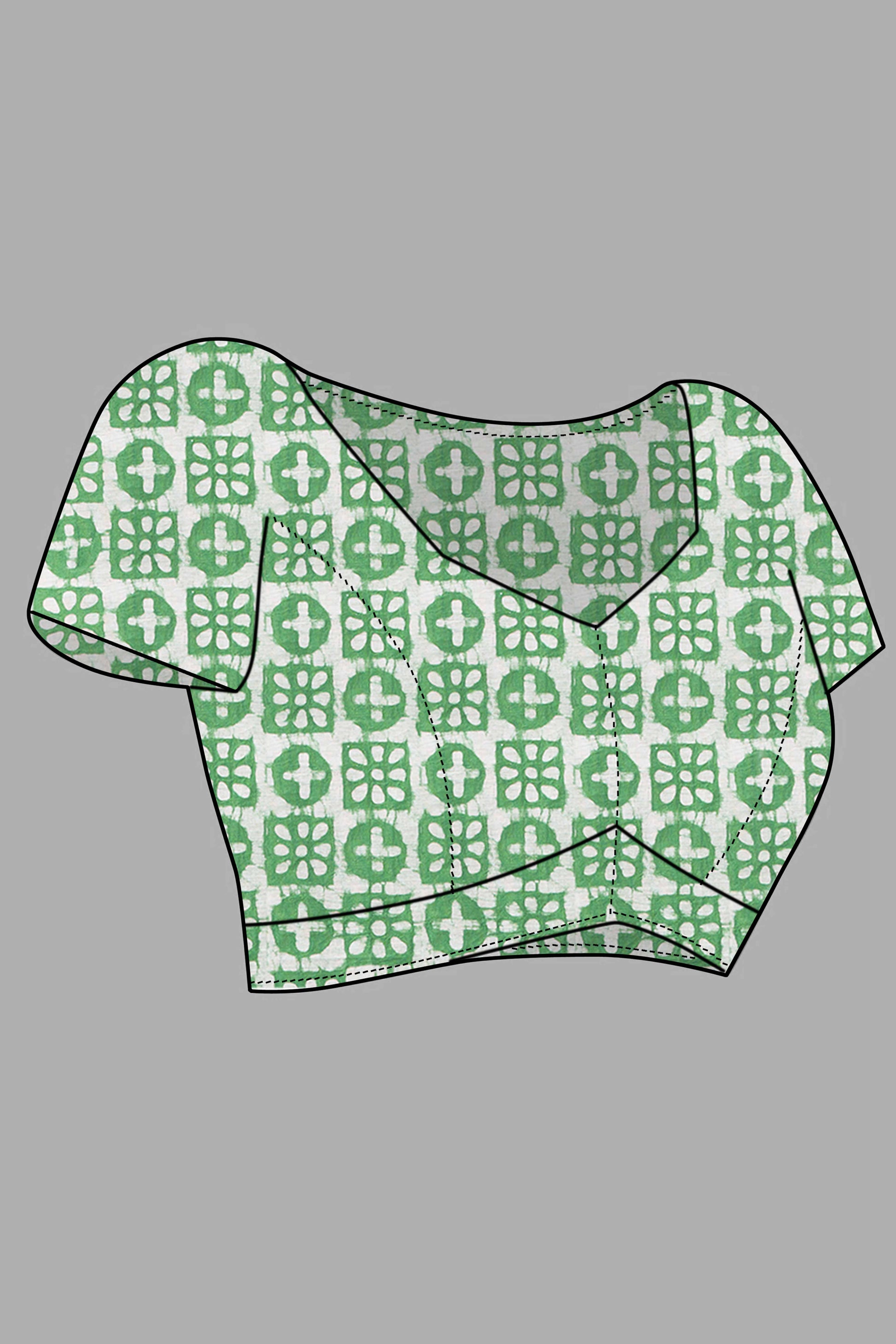 green-batik-printed-chanderi-cotton-silk-saree-7