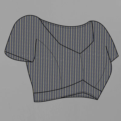 Grey Shibori Leheriya Printed Chanderi Cotton Silk Lagdi Patta Saree