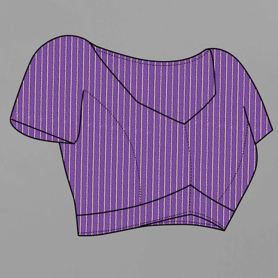 Lavender Shibori Leheriya Printed Chanderi Cotton Silk Lagdi Patta Saree