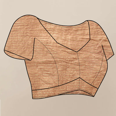 Chikoo Leheriya Printed Chanderi Cotton Silk Lagdi Patta Saree