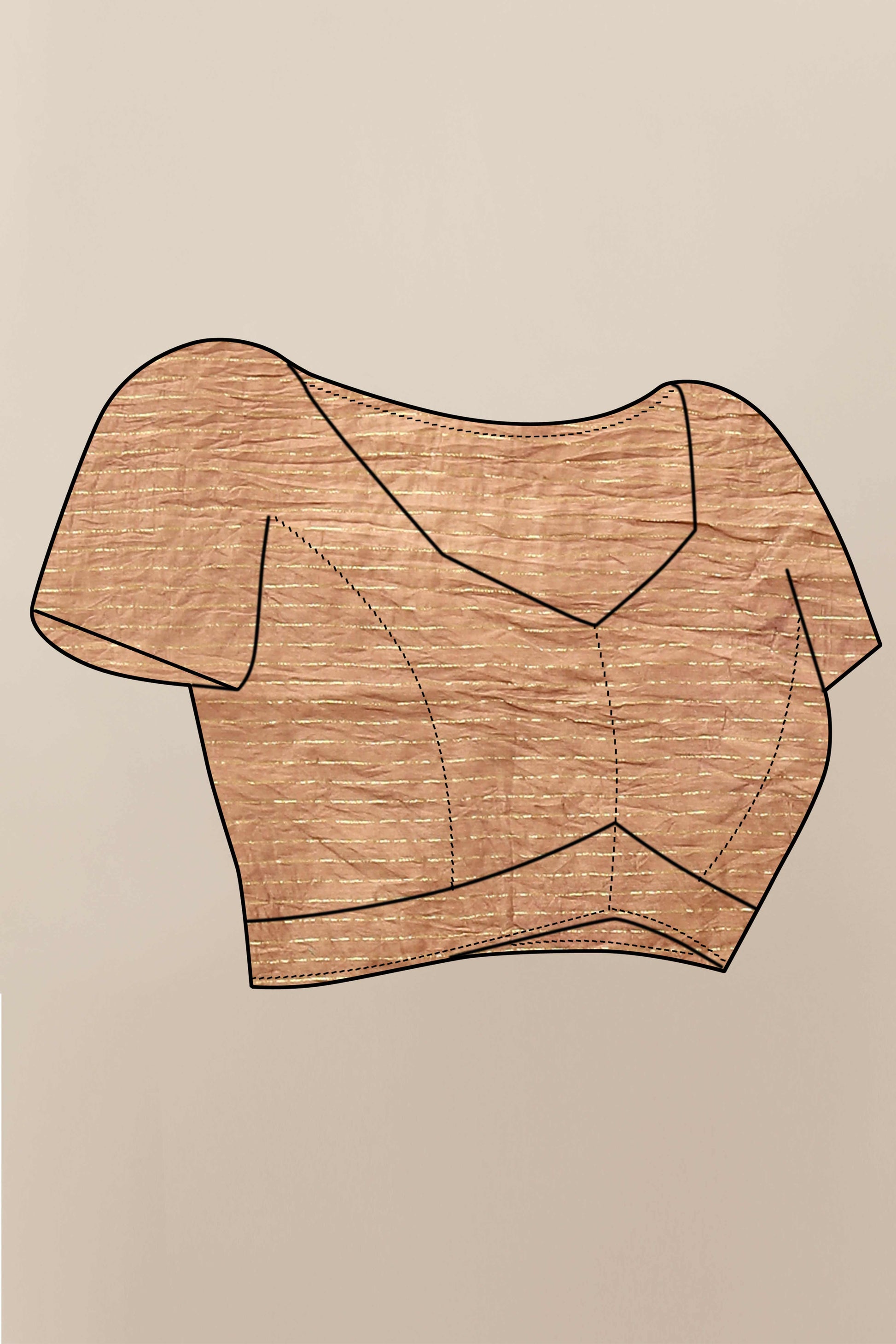 Chikoo Leheriya Printed Chanderi Cotton Silk Lagdi Patta Saree