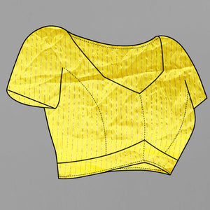 Lemon Yellow Leheriya Printed Chanderi Cotton Silk Lagdi Patta Saree