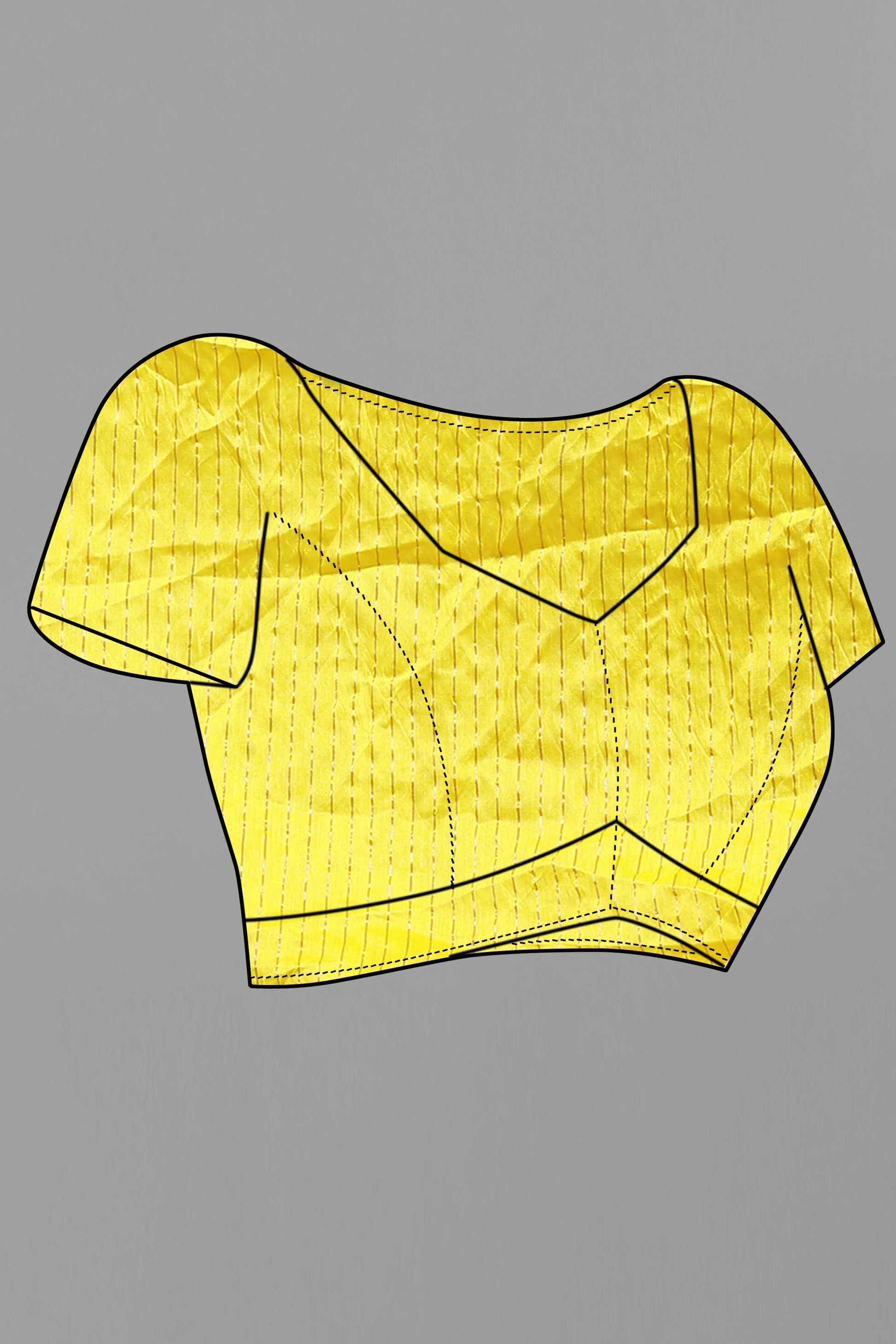 Lemon Yellow Leheriya Printed Chanderi Cotton Silk Lagdi Patta Saree