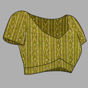 green-ajrakh-printed-cotton-blend-saree