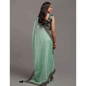 green-foil-printed-with-embroidered-border-chinon-saree-1