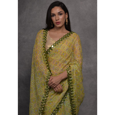 green-foil-printed-with-mirror-work-georgette-saree