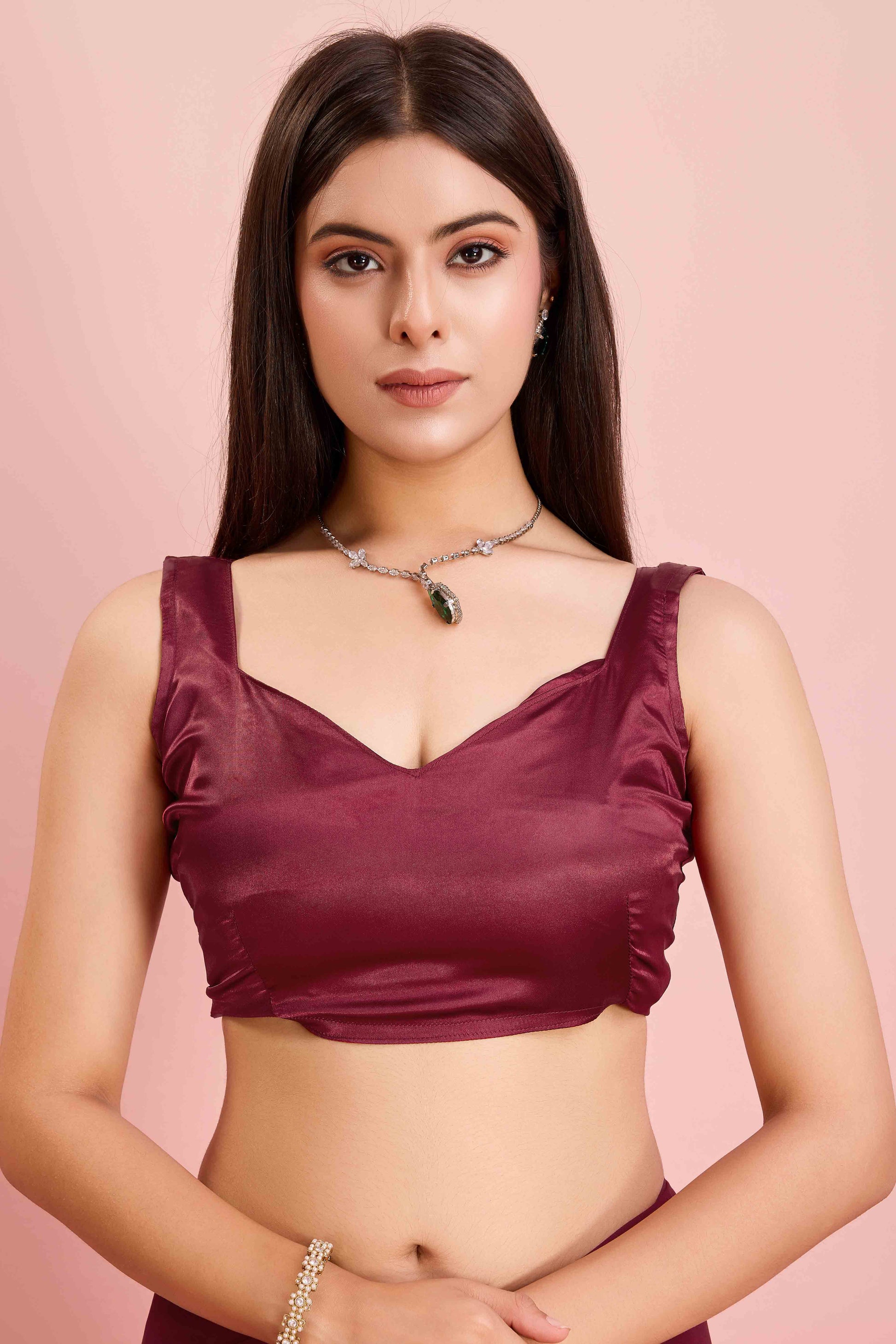 Maroon Floral Sequins Embroidered Georgette Saree