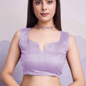 Light Purple Floral Sequins Embroidered Chiffon Saree