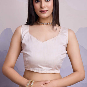 Cream Floral Sequins Embroidered Jimmi Choo Zoya Silk Saree