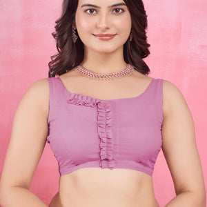 Light Purple Floral Sequins Embroidered Mulberry Silk Saree