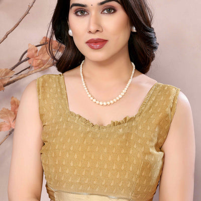 Dark Mustard Floral Printed Moss Art Silk Saree