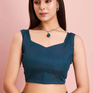 Morpich Blue Sequins Embroidered Georgette Saree