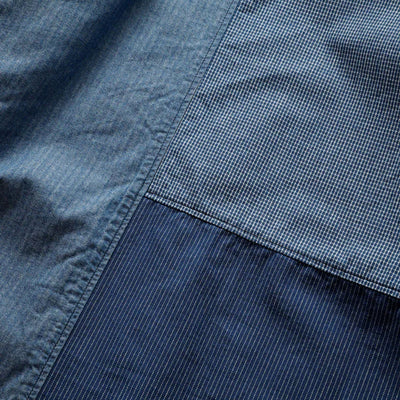 FDMTL | PATCHWORK S/S SHIRT RINSE  { INDIGO