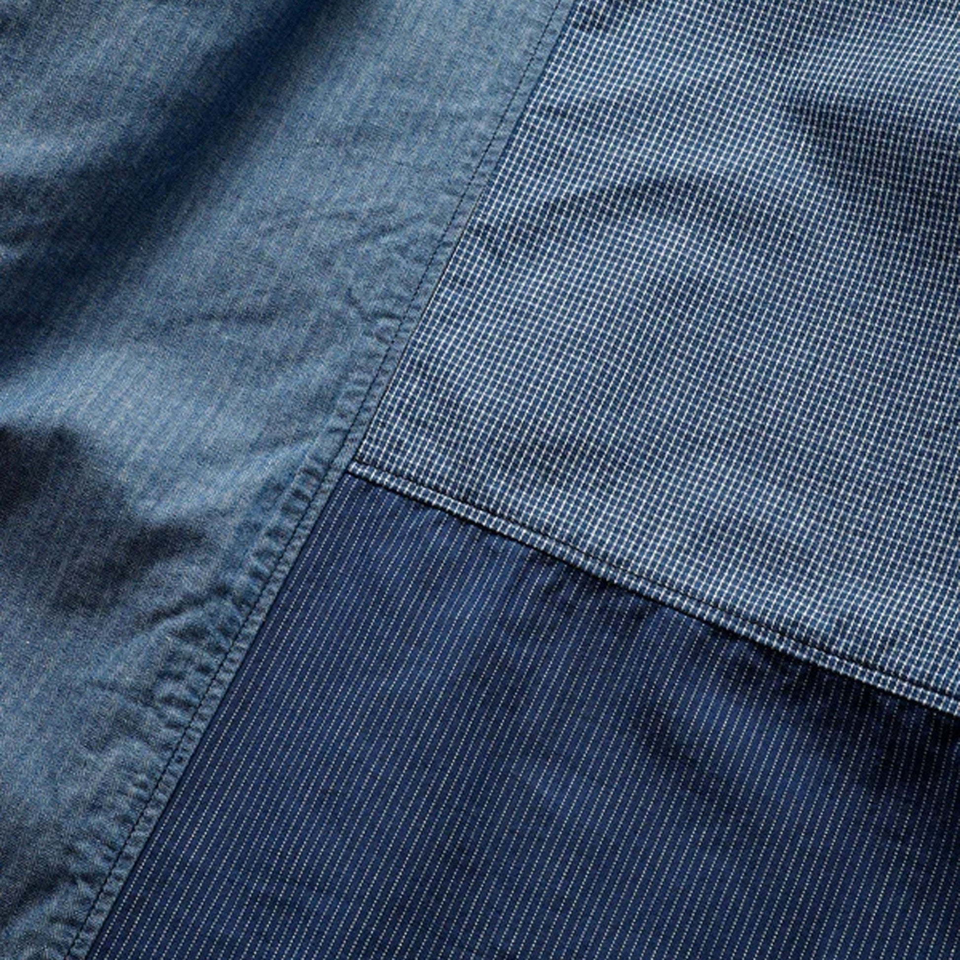 FDMTL | PATCHWORK S/S SHIRT RINSE  { INDIGO