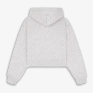 SPORTY & RICH | NY CREST CROPPED HOODIE { GRAY/GOLD