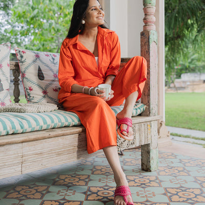 Sienna Pink Kolha Flats