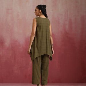 trueBrowns Olive Cotton Dobby Co-ord set