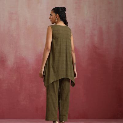 trueBrowns Olive Cotton Dobby Co-ord set