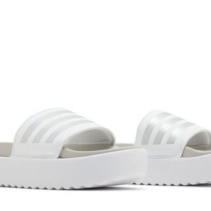 adidas Adilette Platform Slides Cloud White Zero Metalic Grey