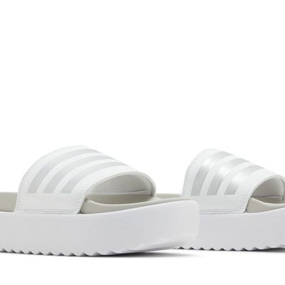 adidas Adilette Platform Slides Cloud White Zero Metalic Grey