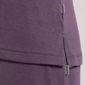 Serene Dream Henley Neck Tee - Vintage Violet