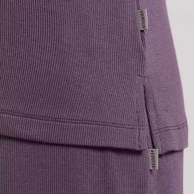 Serene Dream Henley Neck Tee - Vintage Violet